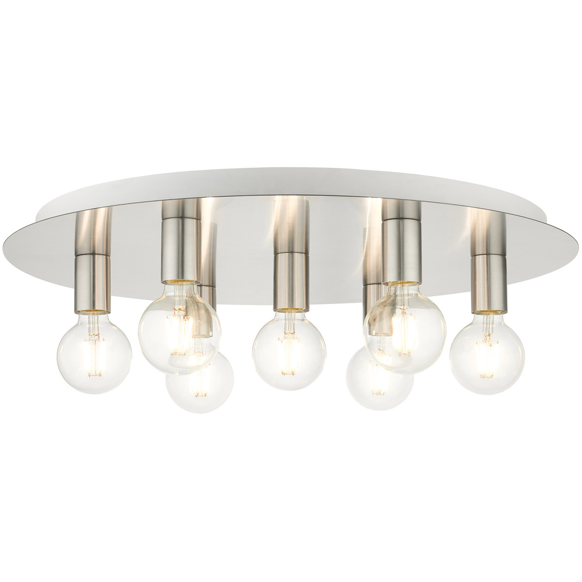 Hillview 7 Light 24 inch Brushed Nickel Flush Mount Ceiling Light