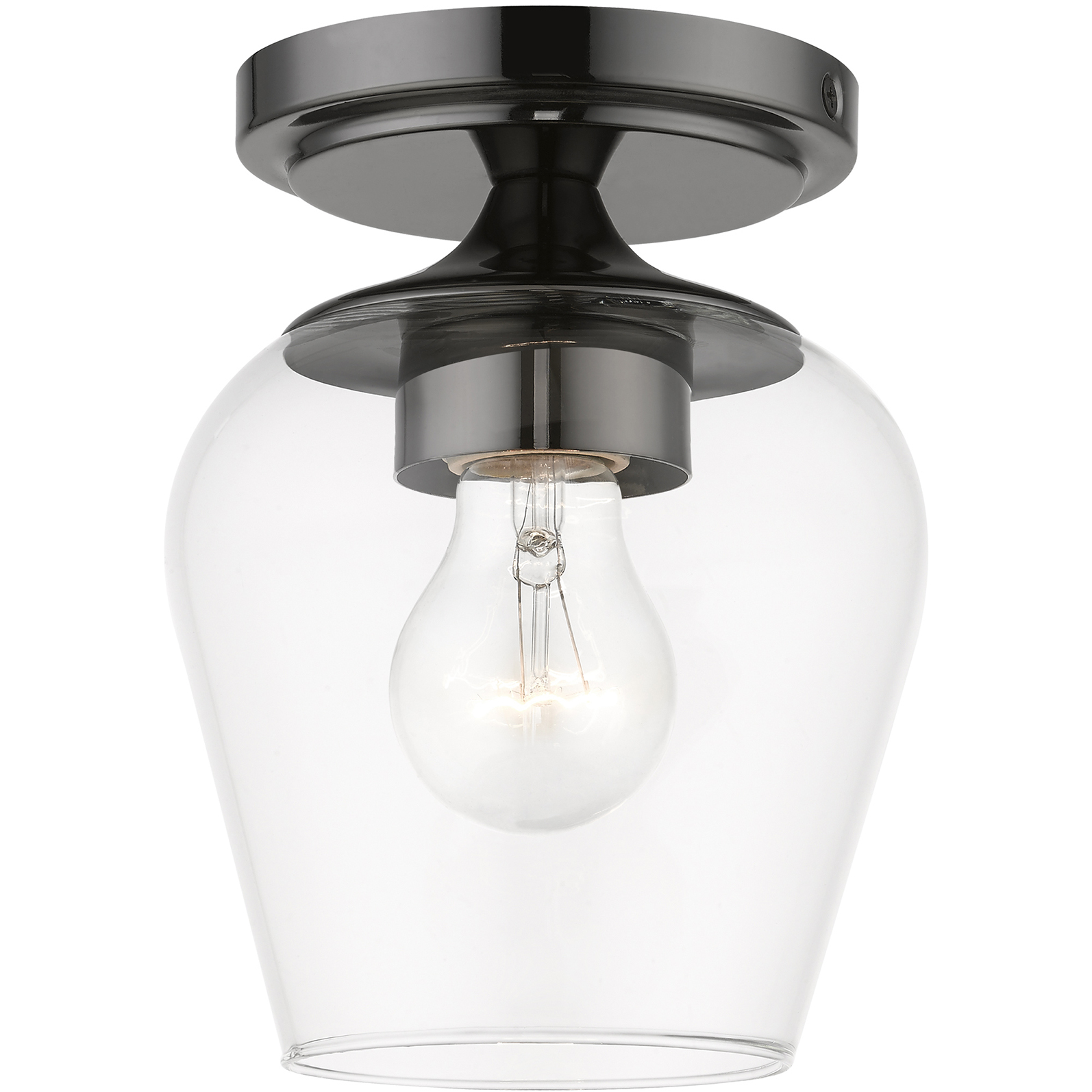 Willow 1 Light 6 inch Black Chrome Flush Mount Ceiling Light