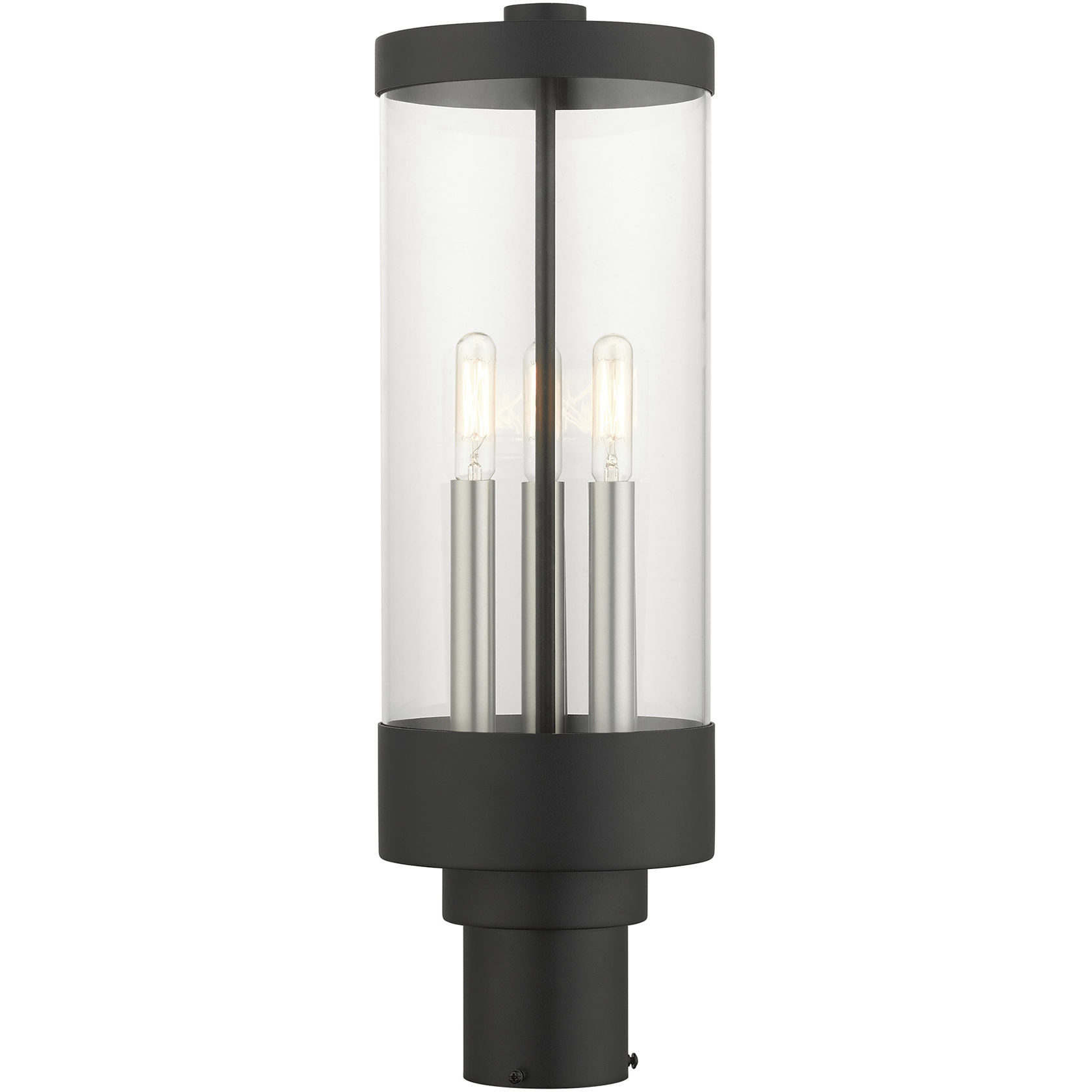 Hillcrest 3 Light 20 inch Textured Black Outdoor Post Top Lantern