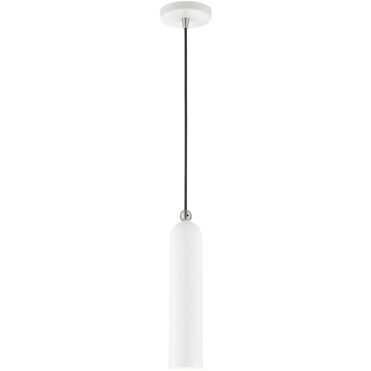Ardmore 1 Light 5.13 inch White with Brushed Nickel Accents Single Pendant Ceiling Light