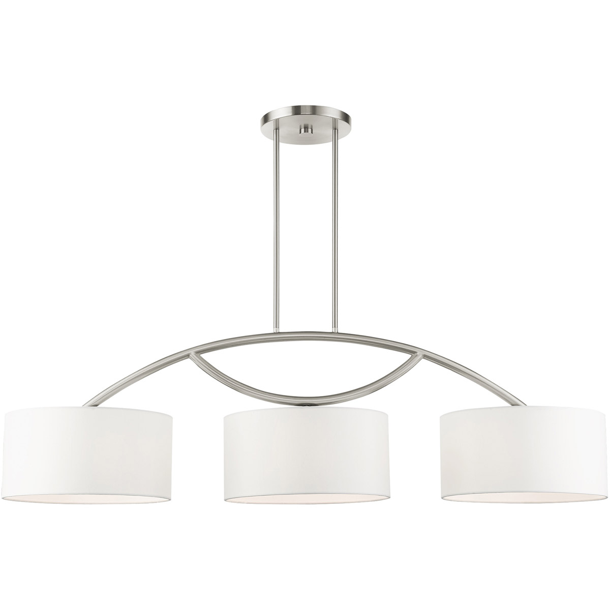 Meridian 3 Light 51 inch Brushed Nickel Linear Chandelier Ceiling Light