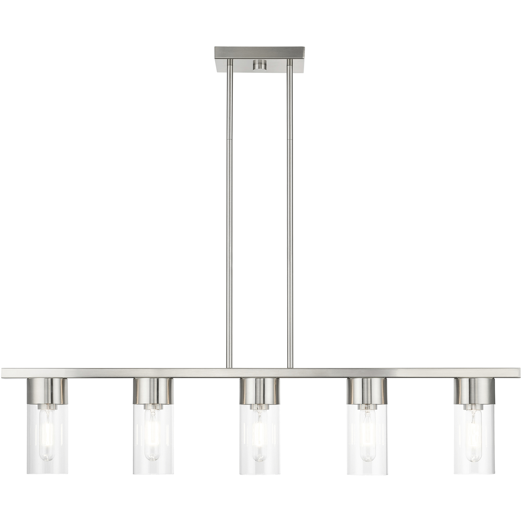 Carson 5 Light 40 inch Brushed Nickel Linear Chandelier Ceiling Light