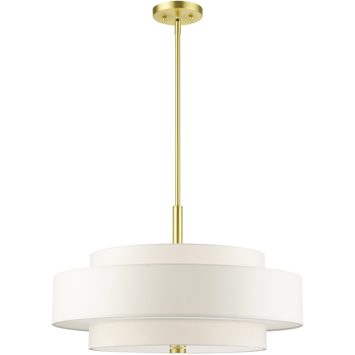 Meridian 5 Light 24 inch Satin Brass Pendant Chandelier Ceiling Light