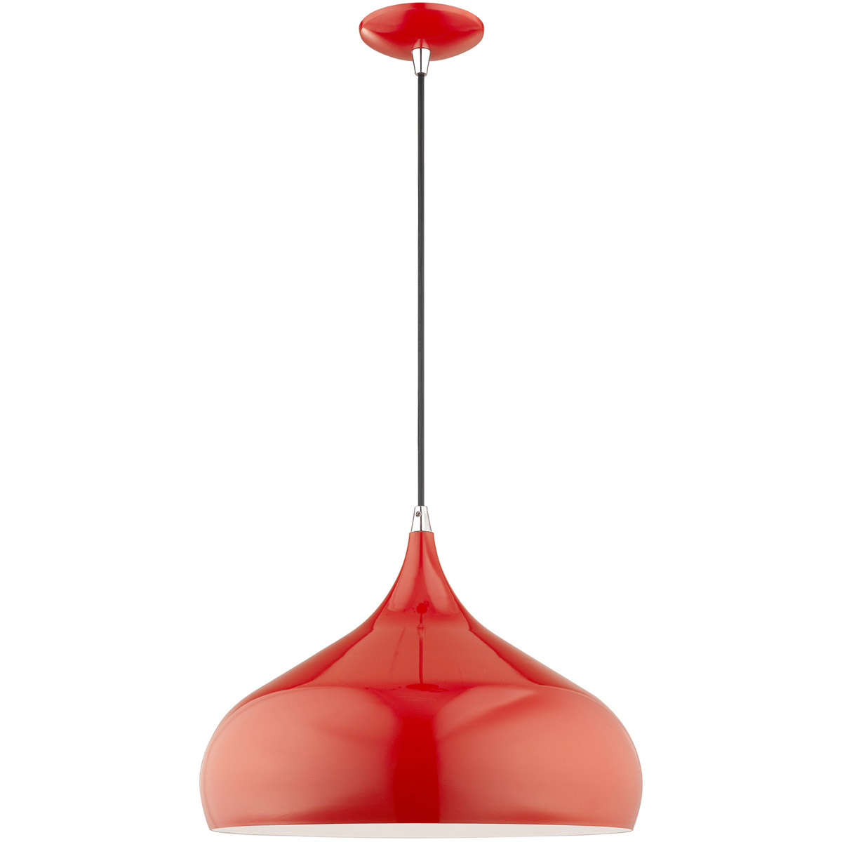 Allison 1 Light 15.75 inch Shiny Red Mini Pendant Ceiling Light