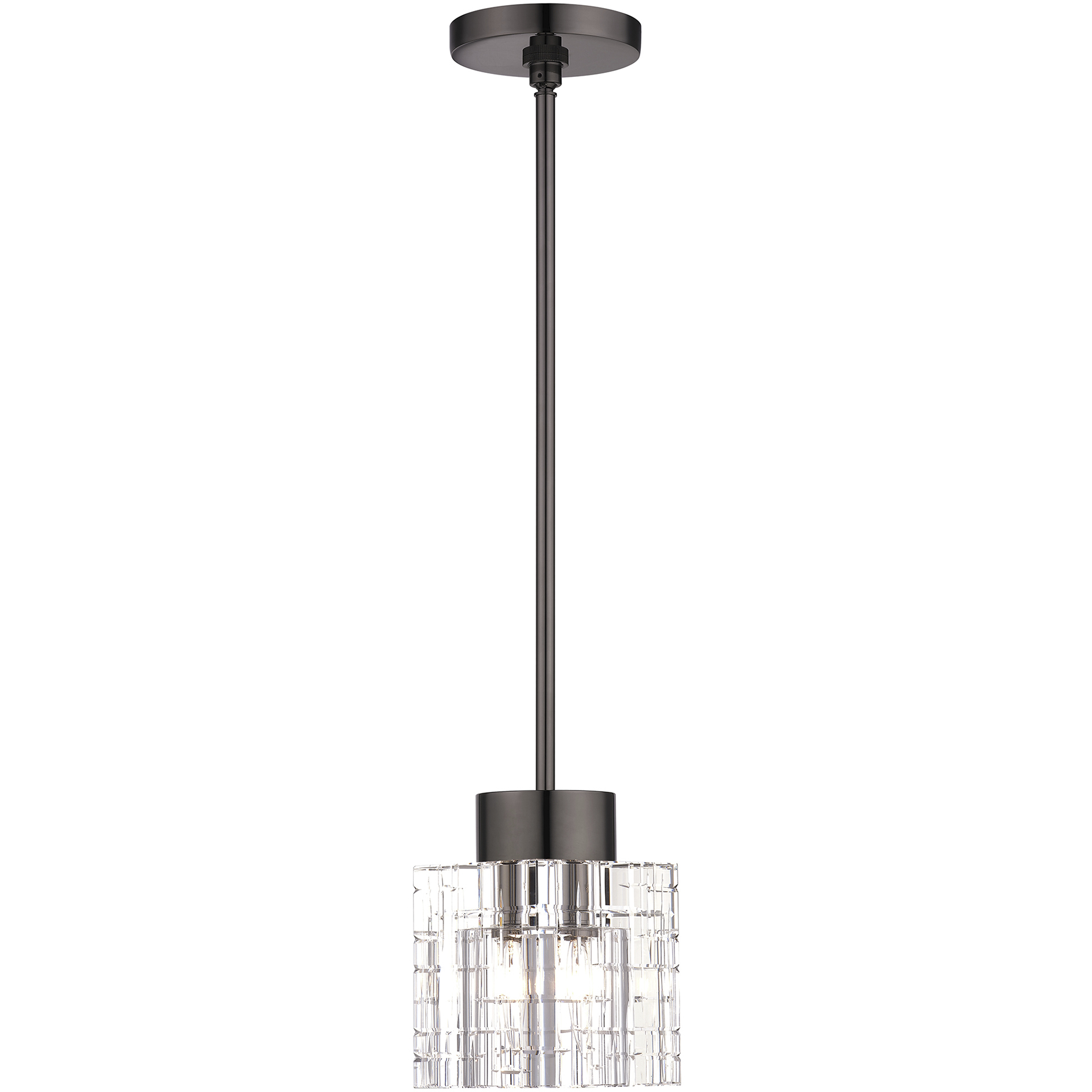 Rotterdam 1 Light 5 inch Black Chrome Semi Flush Mount Ceiling Light
