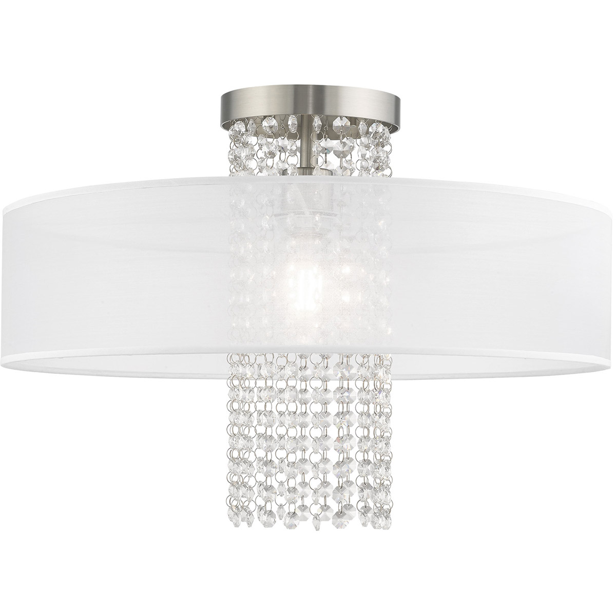 Bella Vista 1 Light 20 inch Brushed Nickel Semi-Flush Mount Ceiling Light