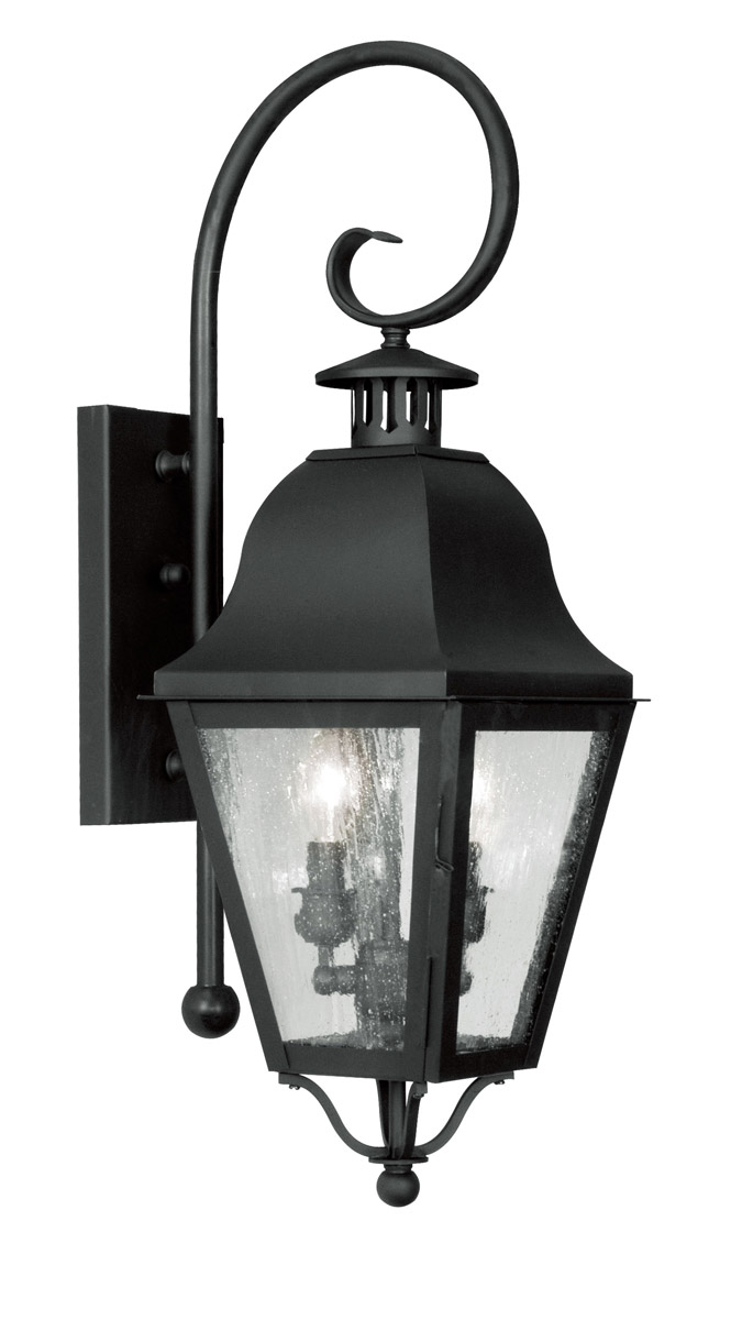 Amwell 2 Light 24.75 inch Black Medium Outdoor Wall Lantern