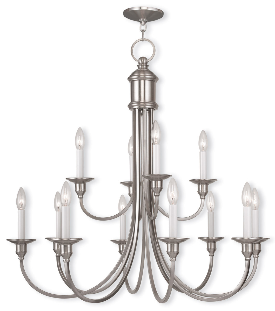 Cranford 12 Light 34 inch Brushed Nickel Chandelier Ceiling Light