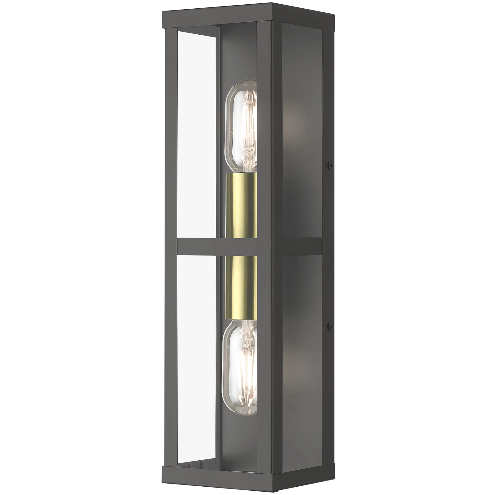 Gaffney 2 Light 16 inch Bronze with Antique Gold Finish Accents Outdoor ADA Wall Lantern