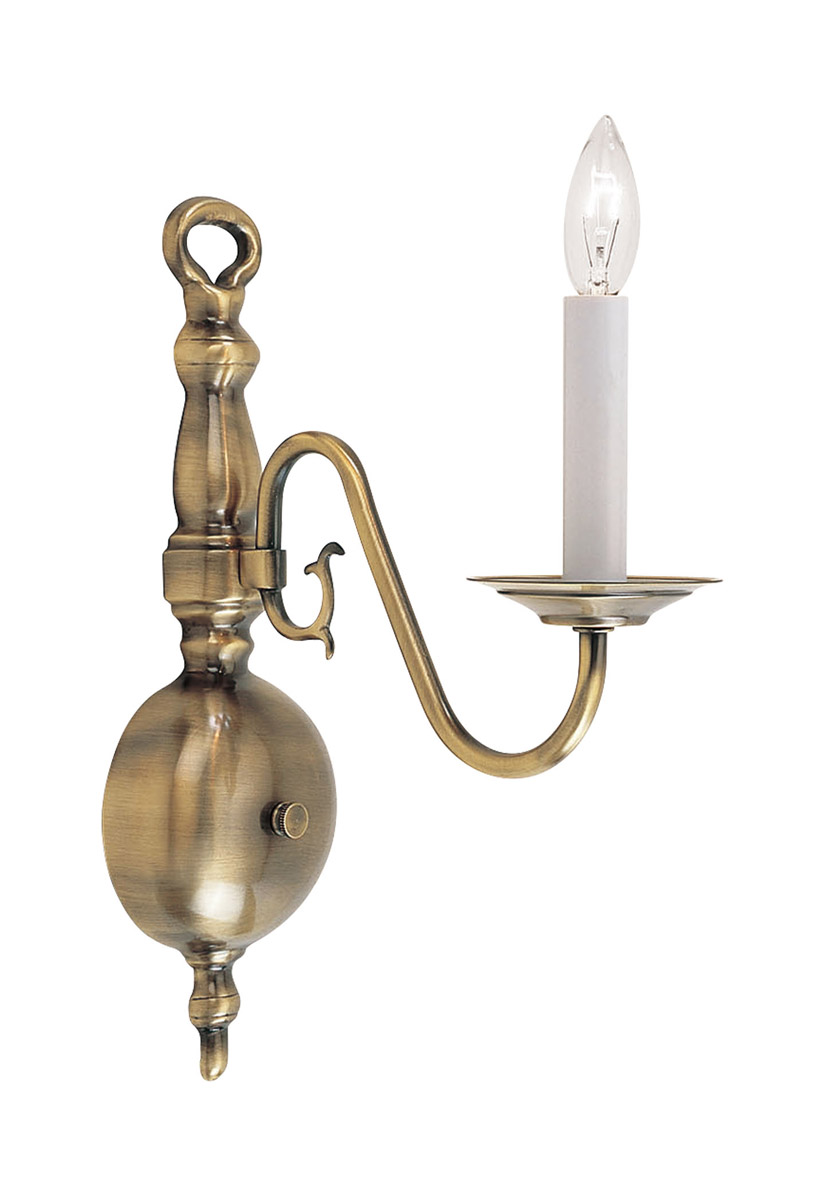 Williamsburgh 1 Light 4.38 inch Antique Brass Single Sconce Wall Light
