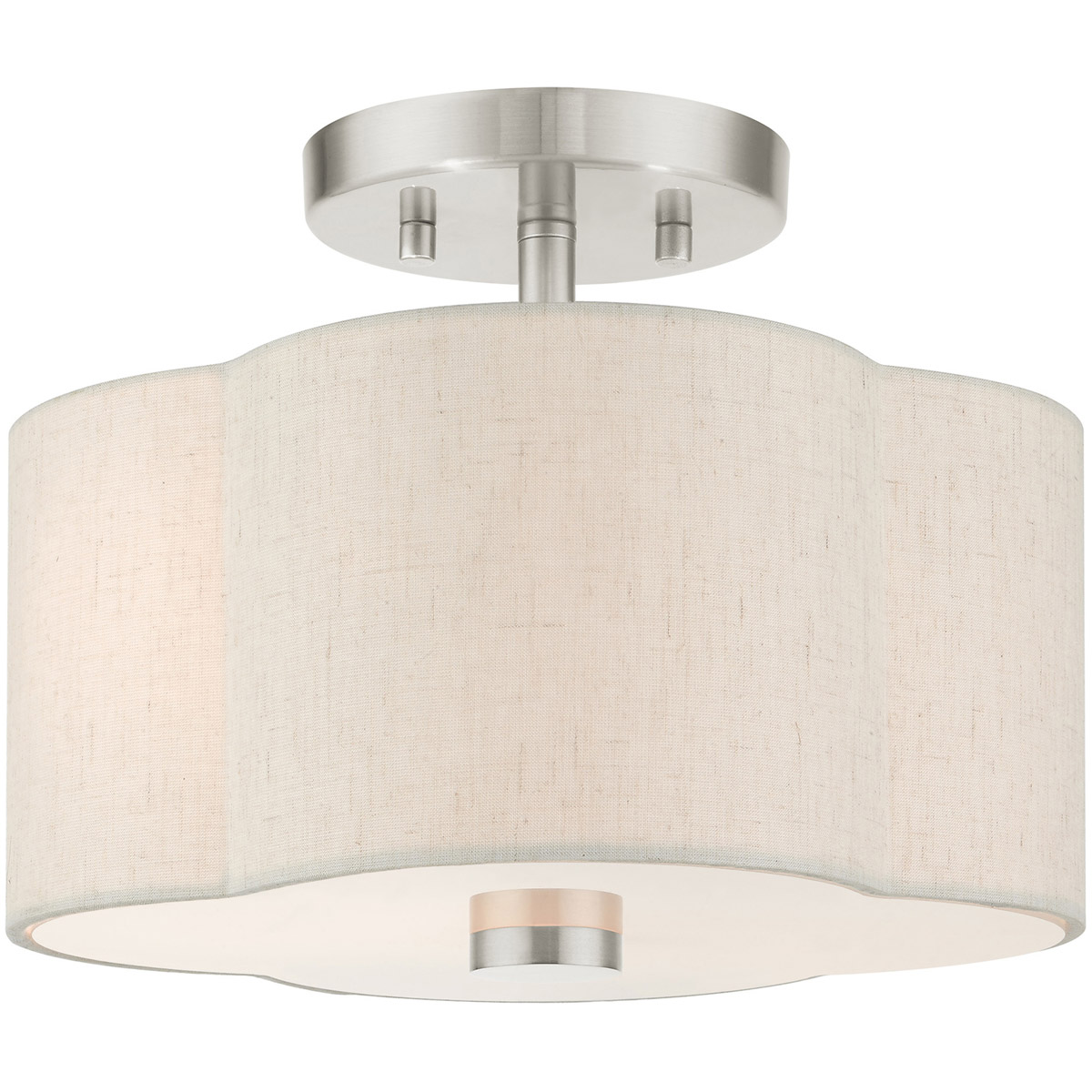 Solstice 2 Light 11 inch Brushed Nickel Semi-Flush Ceiling Light