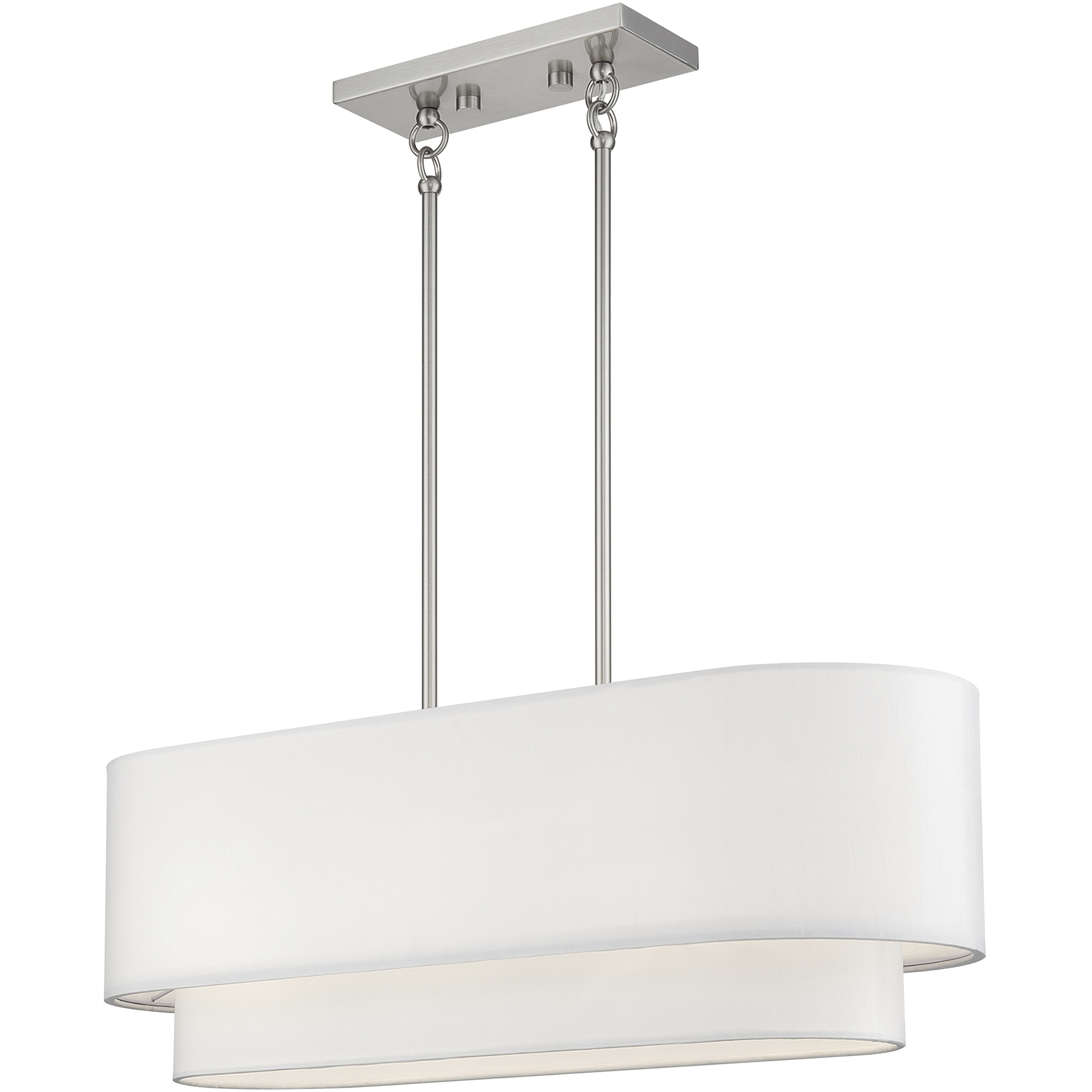 Manorwood 3 Light 10 inch Brushed Nickel Medium Linear Chandelier Ceiling Light