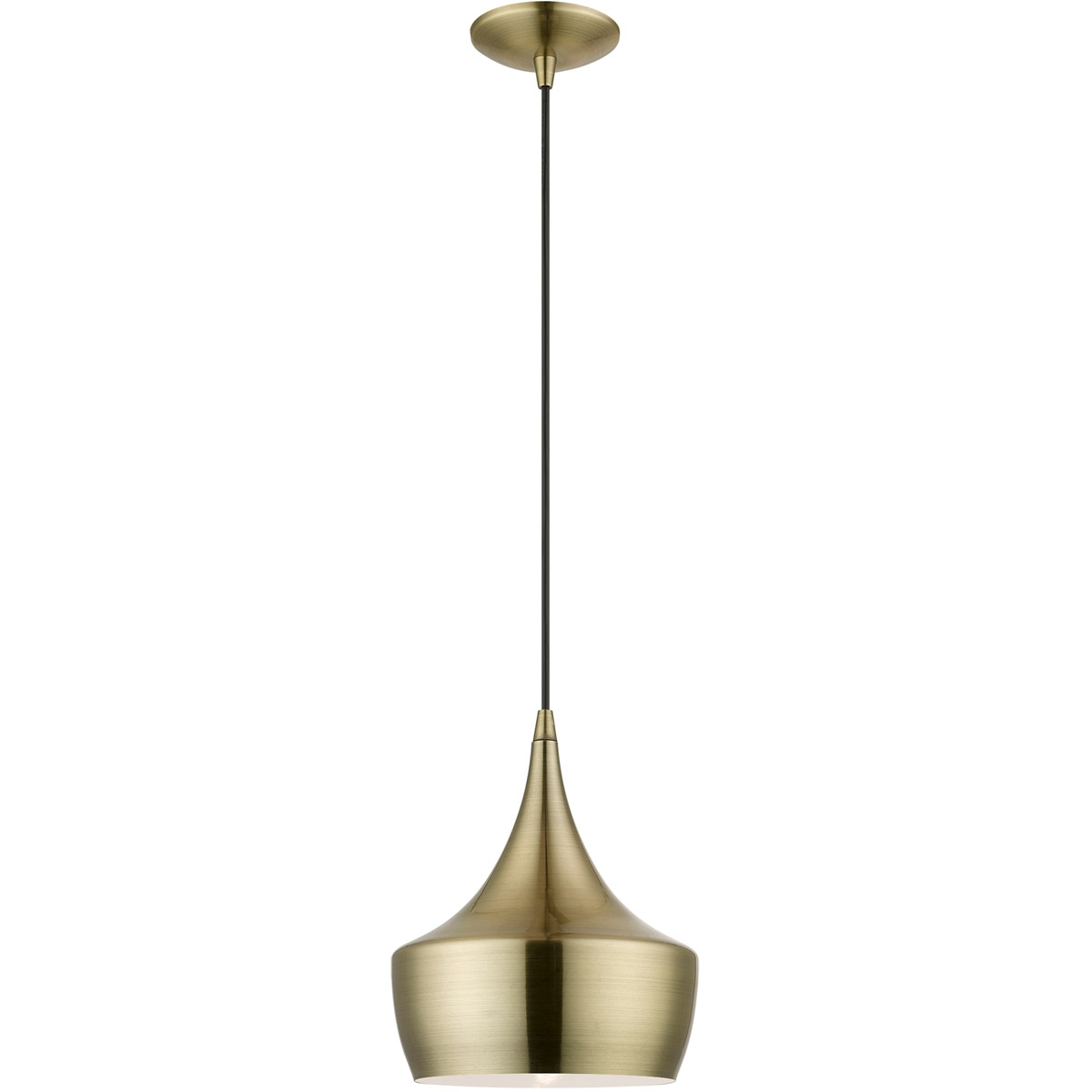 nonライトオリーブ1 Waldorf 1 Light 9.5 inch Antique Brass Pendant Ceiling Light