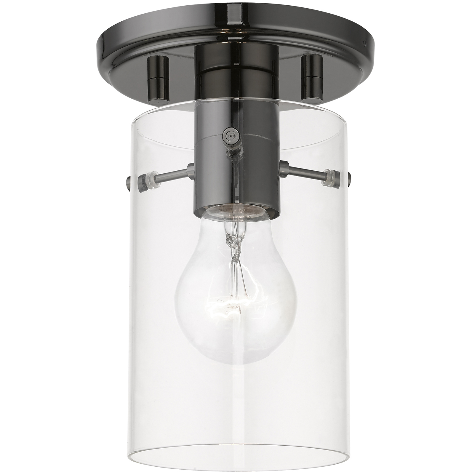 Munich 1 Light 5 inch Black Chrome Flush Mount Ceiling Light