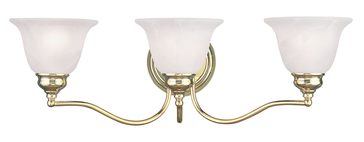 Essex 3 Light 24 inch Polished Brass Bath Vanity Wall Light