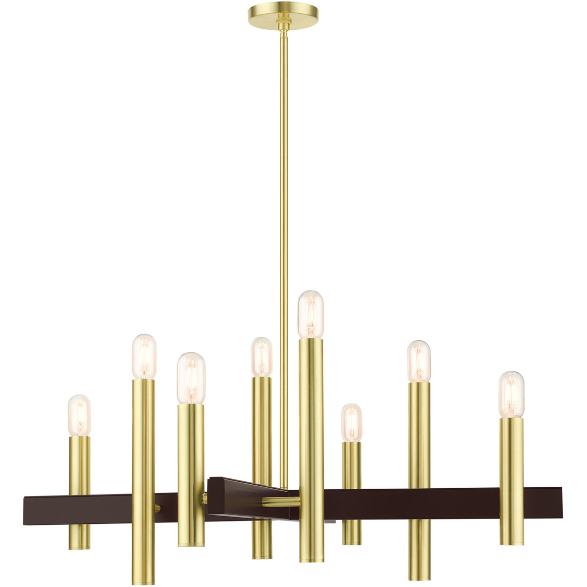 Helsinki 8 Light 38 inch Satin Brass with Bronze Accents Large Chandelier Ceiling Light