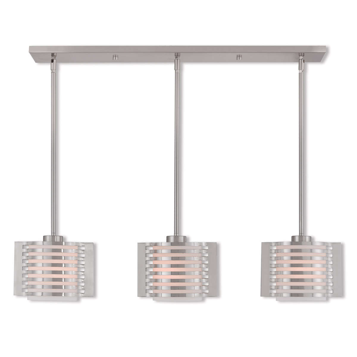 Hilliard 3 Light 37 inch Brushed Nickel Linear Chandelier Ceiling Light