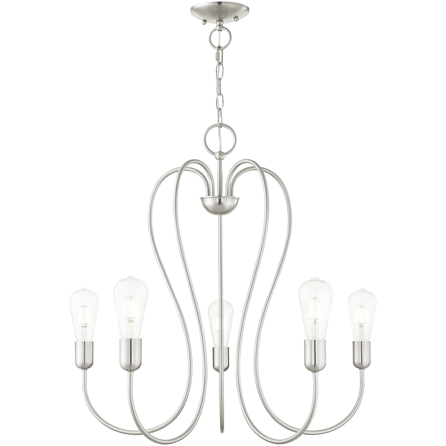Lucerne 5 Light 24 inch Brushed Nickel Chandelier Ceiling Light