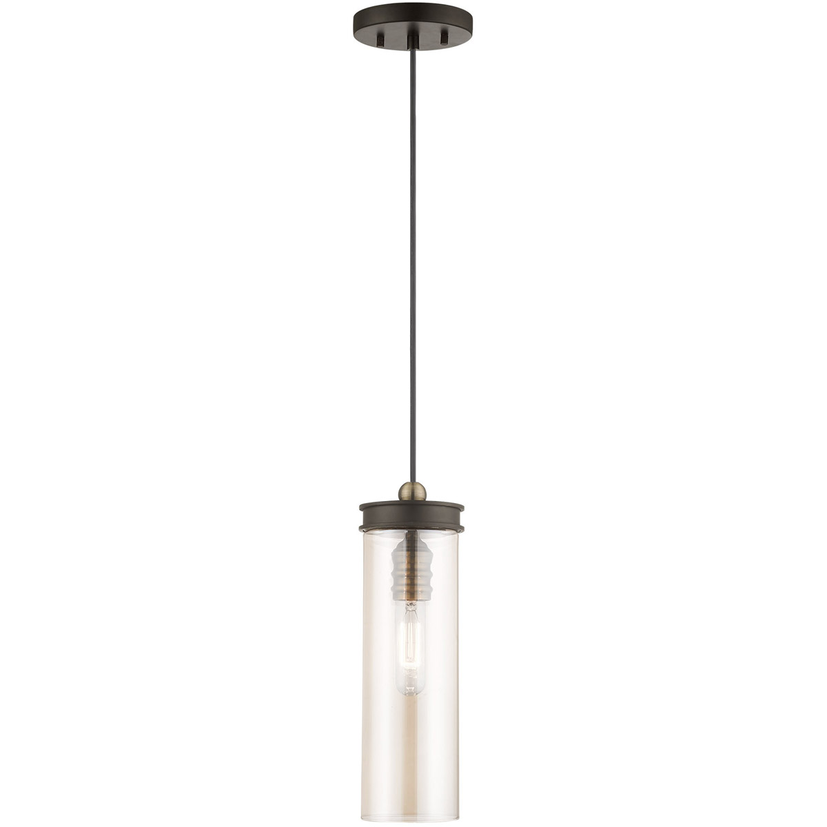 Art Glass 1 Light 5.13 inch Bronze Mini Pendant Ceiling Light