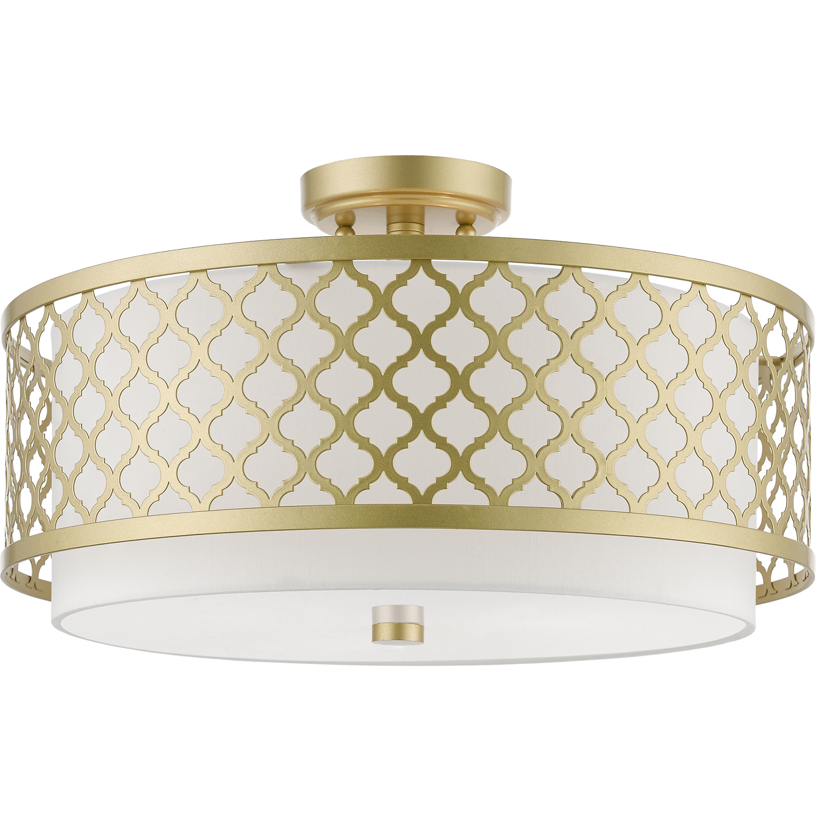 Livex Lighting 4110933 Arabesque 3 Light 18 inch Soft Gold SemiFlush