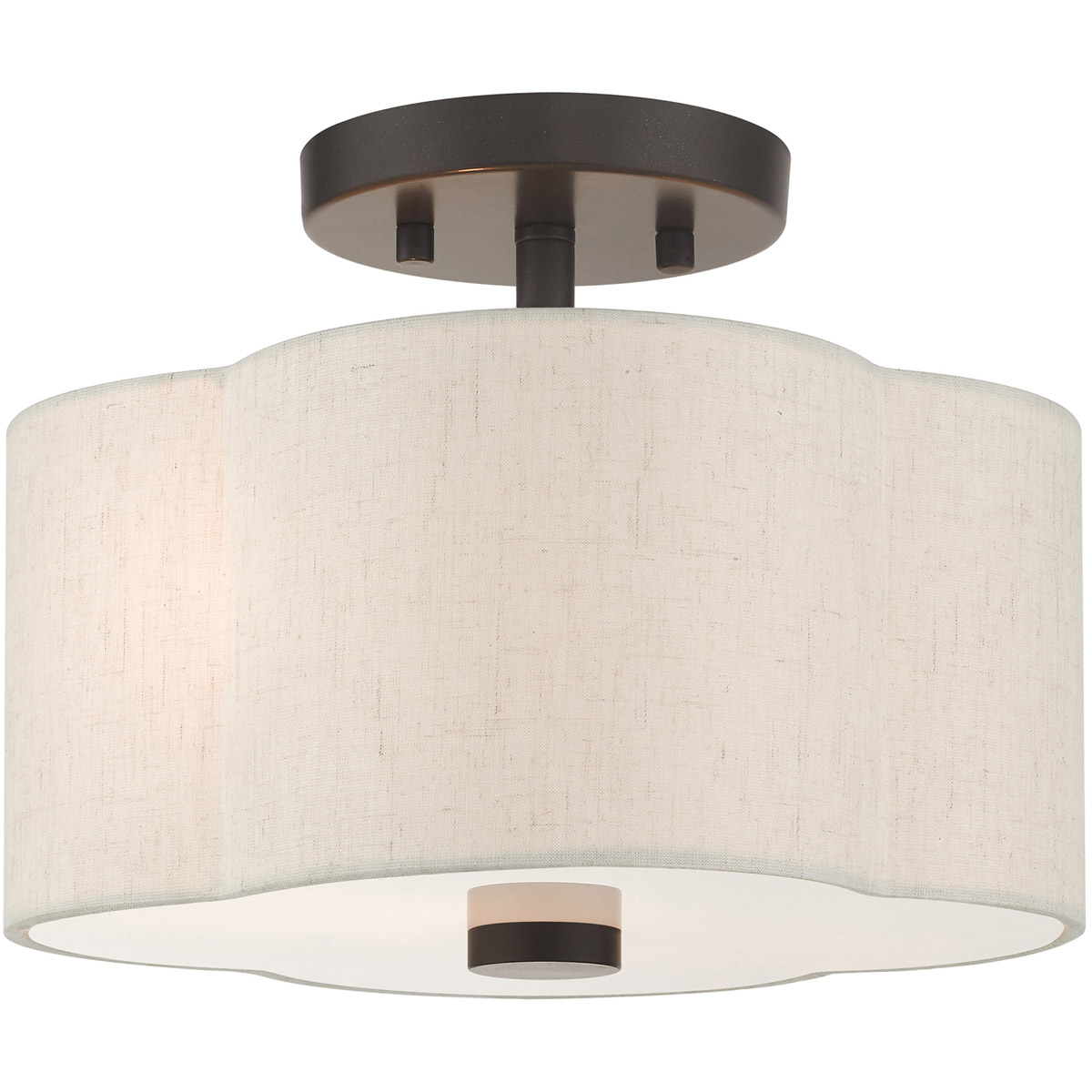 Solstice 2 Light 11 inch English Bronze Semi Flush Ceiling Light