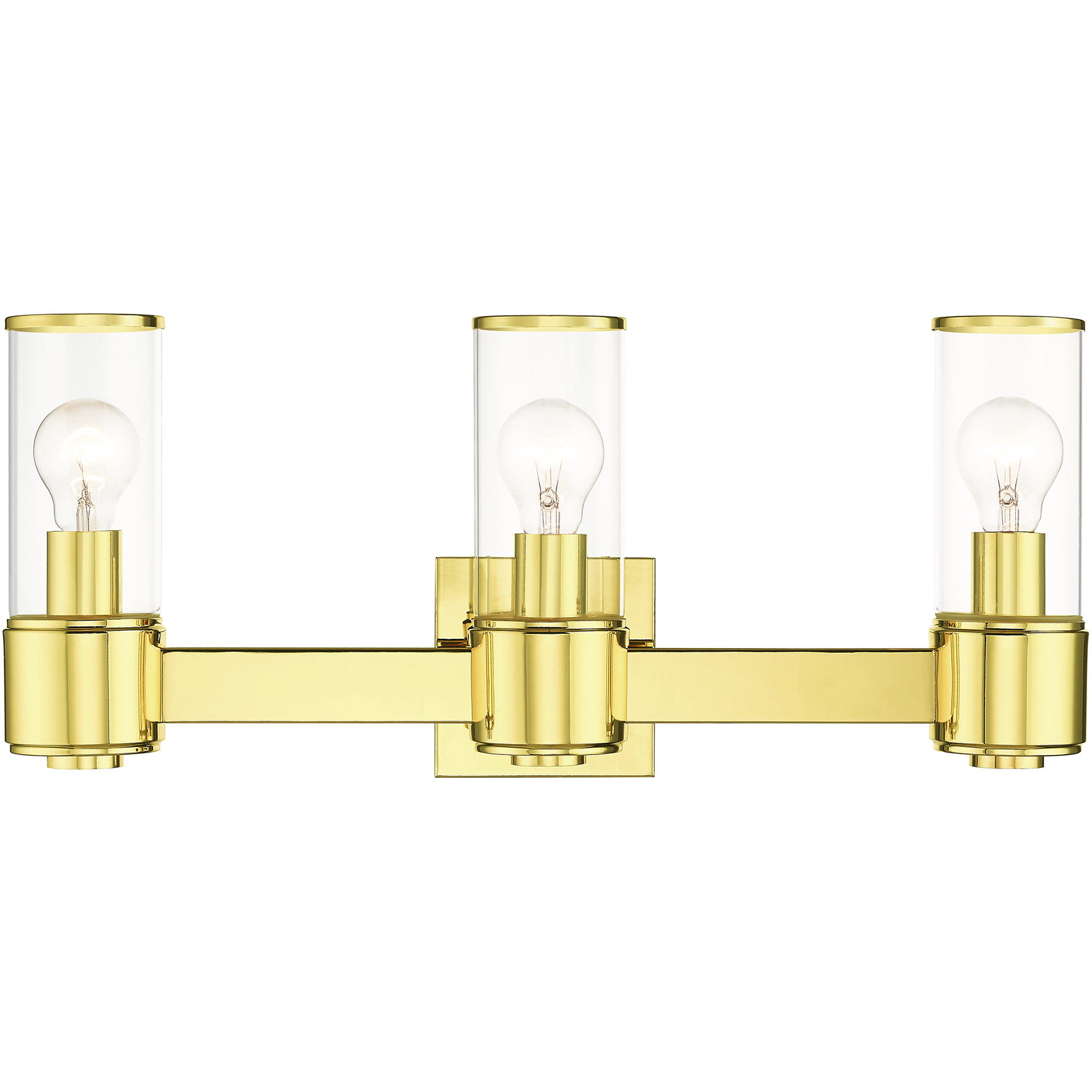 Quincy 3 Light 22.5 inch Polished Brass Vanity Wall Sconce Wall Light