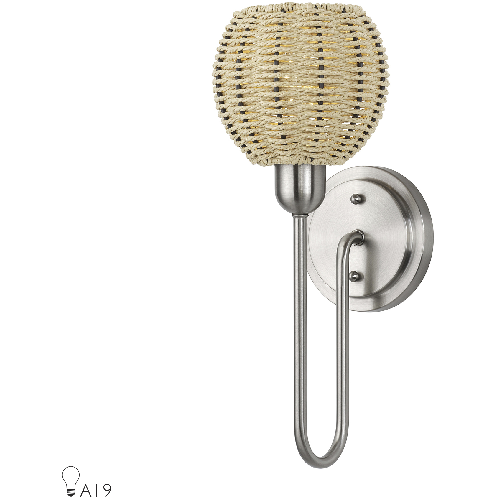 Summervine 1 Light 6.5 inch Brushed Nickel Single Sconce Wall Light, Single