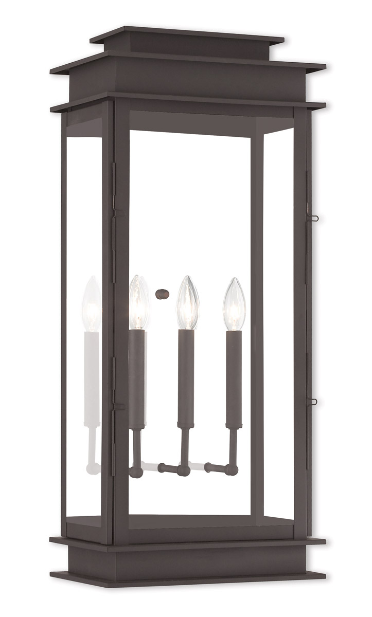 Princeton 3 Light 29 inch Bronze Outdoor Wall Lantern