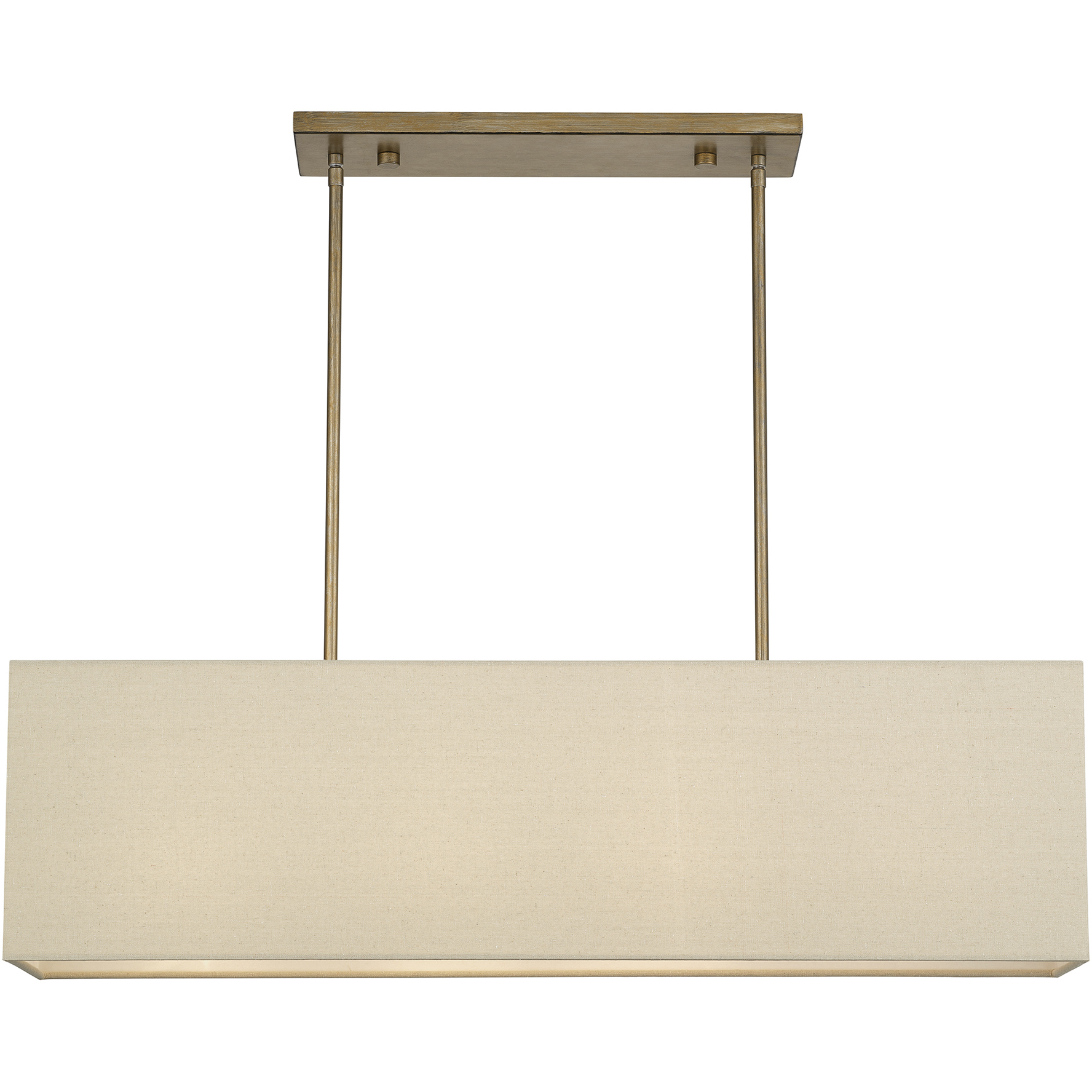 Summit 4 Light 36 inch Antique Gold Leaf Linear Chandelier Ceiling Light, Large