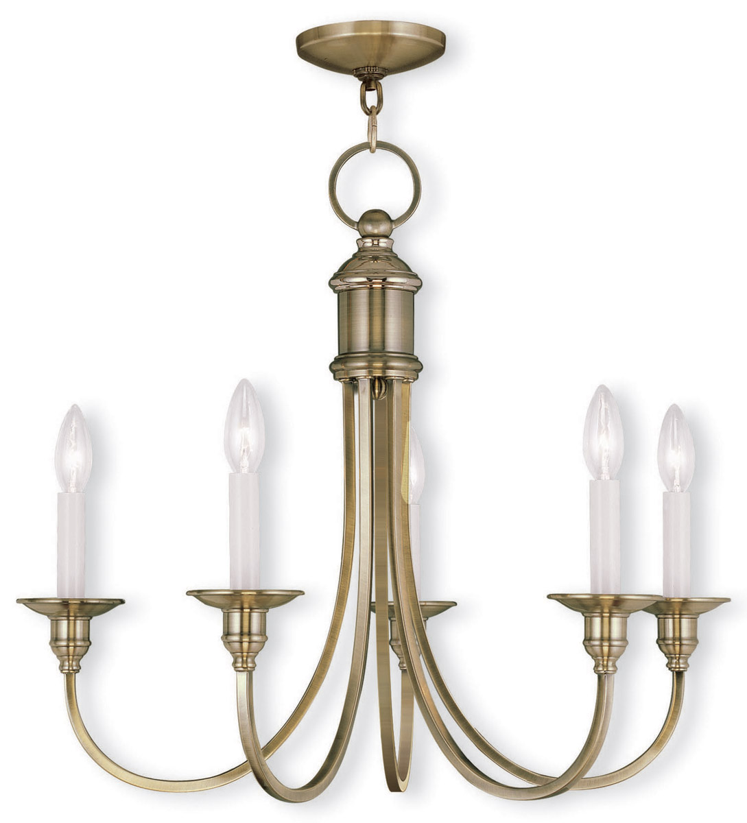 Livex Lighting Windsor 5 Light Antique Brass Chandelier 52165-01