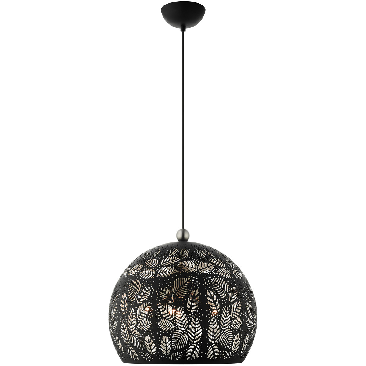 Chantily 3 Light 15.75 inch Black with Brushed Nickel Accents Pendant Ceiling Light