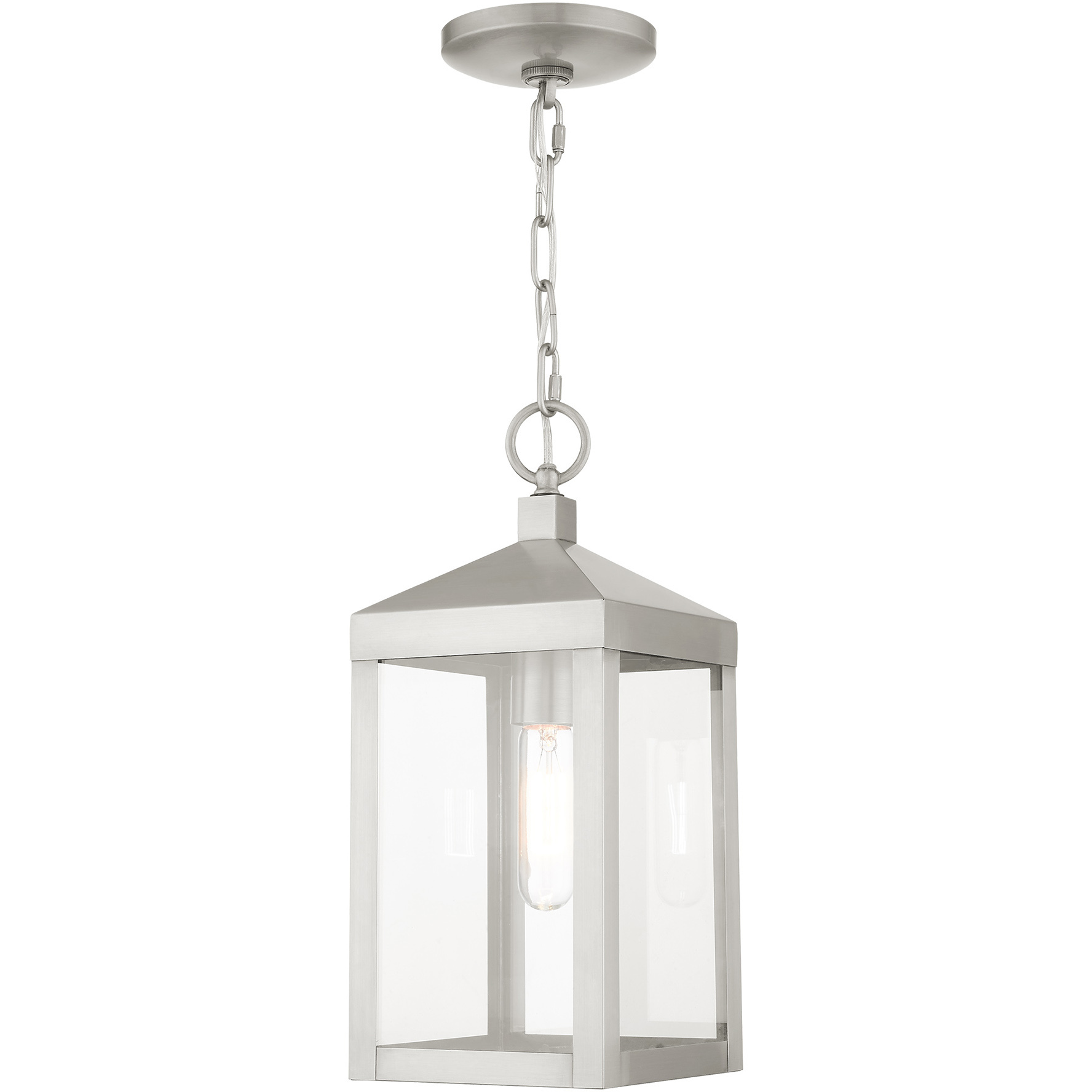 Nyack 1 Light 6.25 inch Brushed Nickel Small Outdoor Pendant Lantern