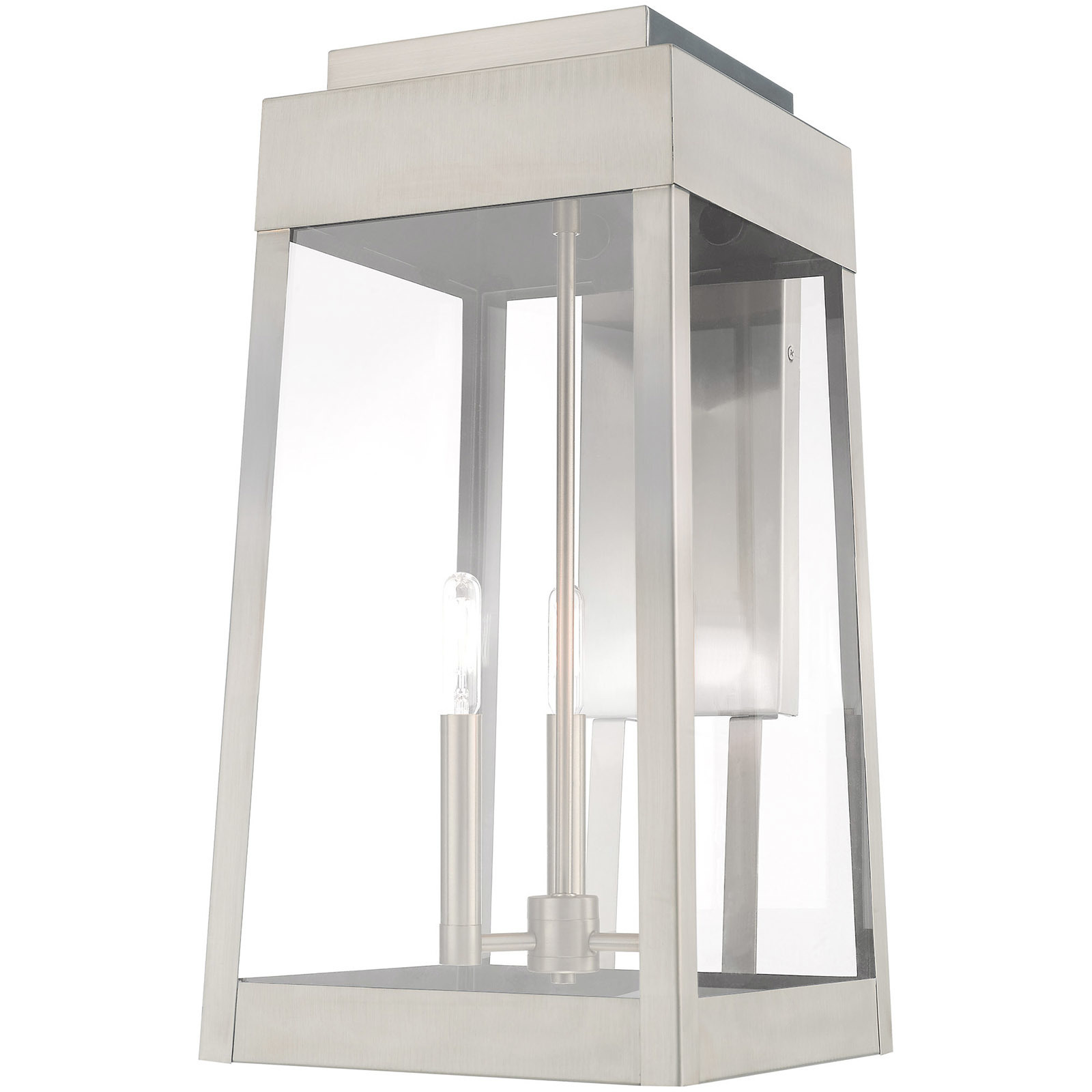 Oslo 3 Light 20 inch Brushed Nickel Outdoor Wall Lantern