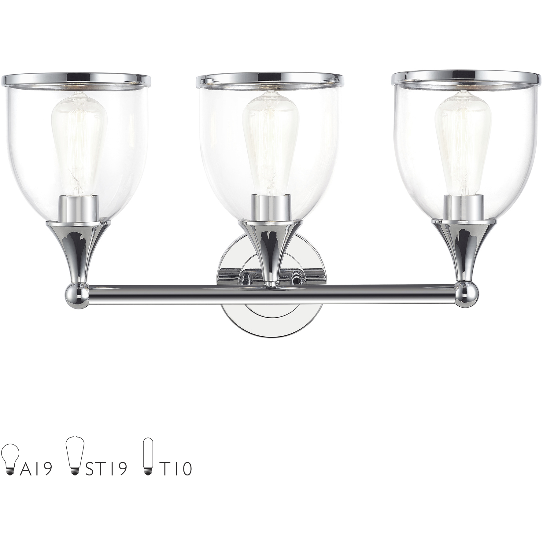 Ashridge 3 Light 24 inch Polished Chrome Vanity Sconce Wall Light