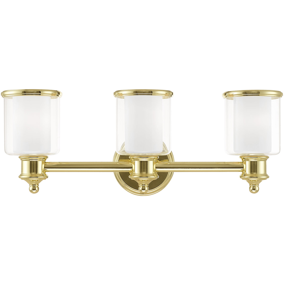 Middlebush 3 Light 23.5 inch Polished Brass Bath Vanity Wall Light