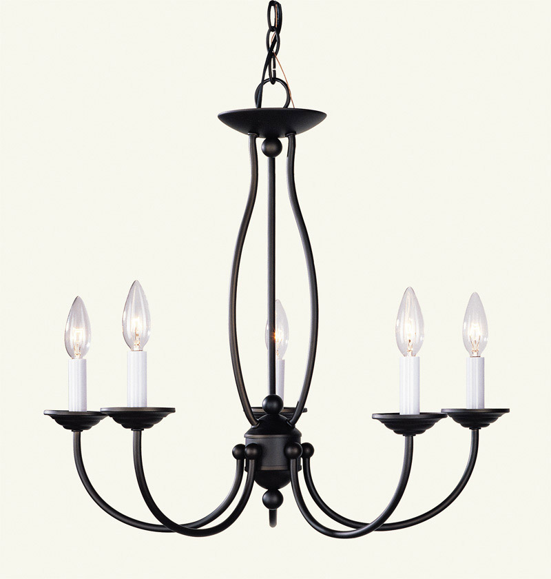 Home Basics 5 Light 23 inch Bronze Chandelier Ceiling Light