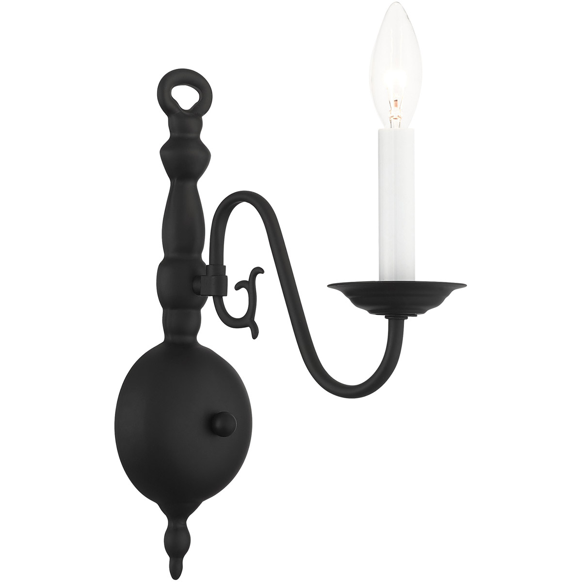 Williamsburgh 1 Light 4.38 inch Black Single Sconce Wall Light