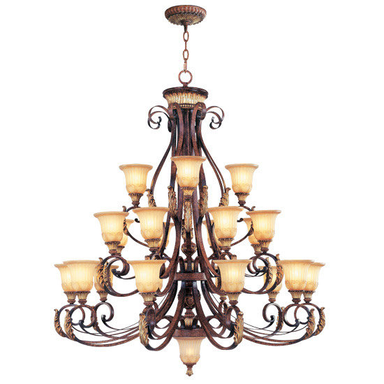Villa Verona 23 Light 50 inch Verona Bronze with Aged Gold Leaf Accents Chandelier Ceiling Light