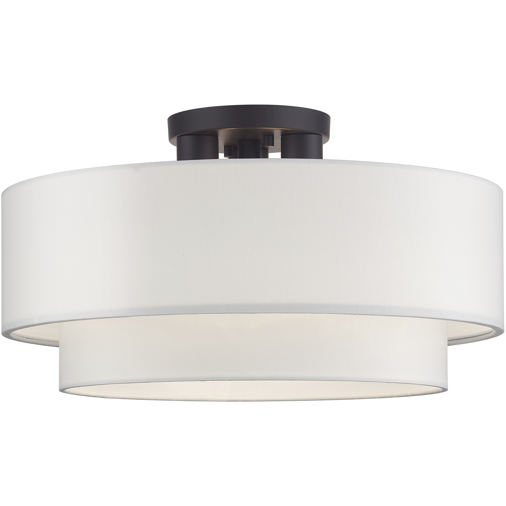 Manorwood 3 Light 18 inch Bronze Semi-Flush Ceiling Light