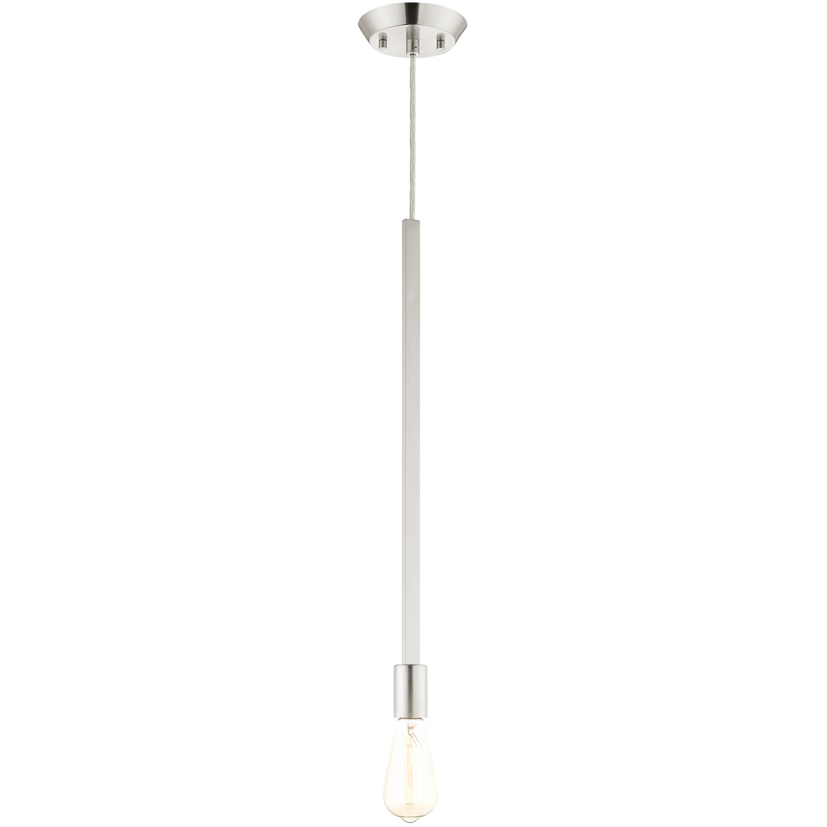 Prague 1 Light 5.13 inch Brushed Nickel Single Pendant Ceiling Light