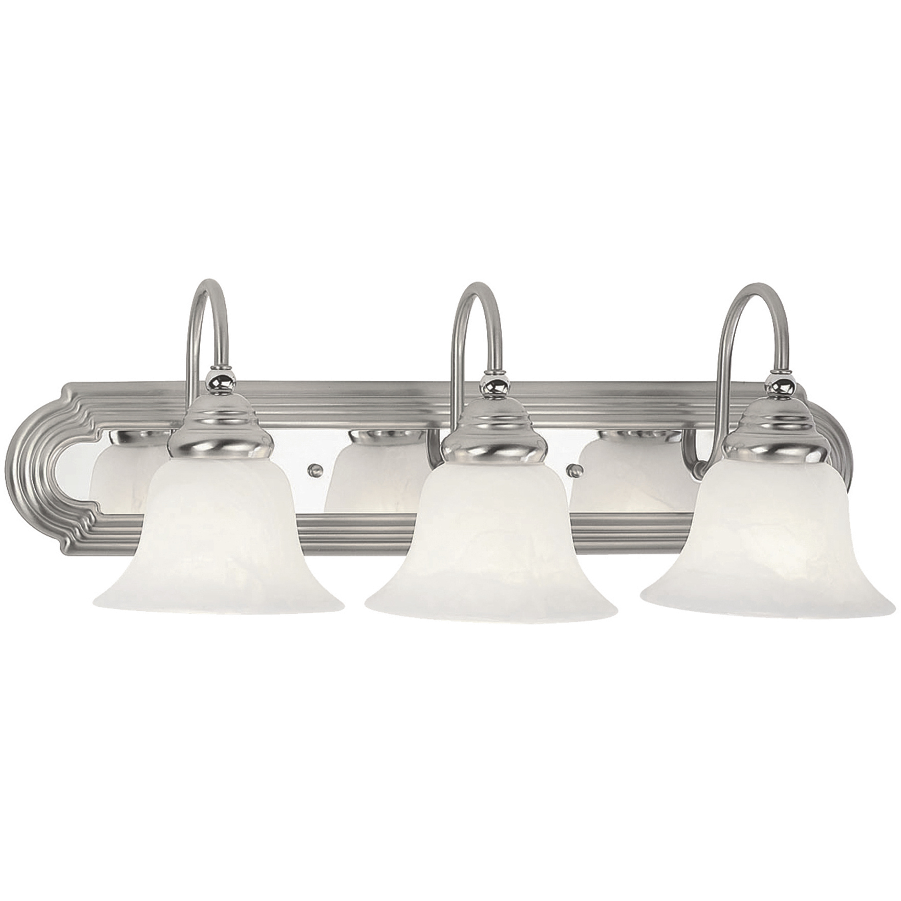 Belmont 3 Light 24 inch Brushed Nickel Finish with Polished Chrome Finish Insert Vanity Sconce Wall Light