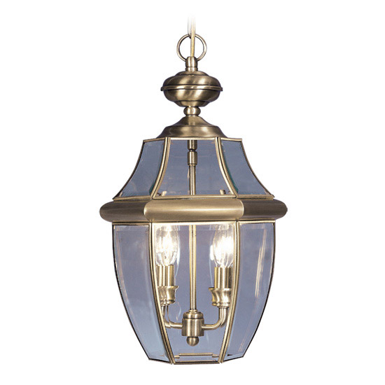 Monterey 2 Light 10.5 inch Antique Brass Outdoor Pendant Lantern