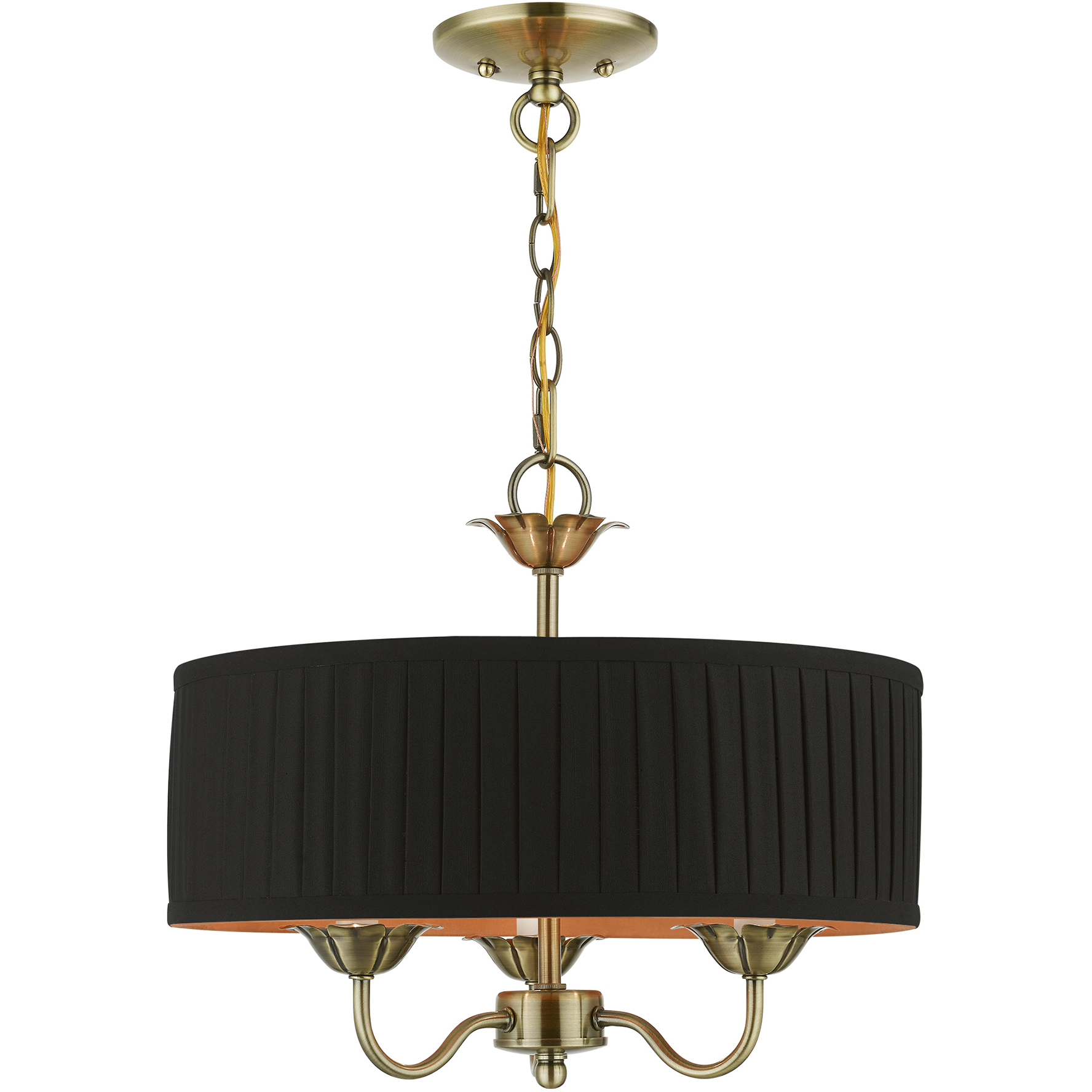Harrington 3 Light 16 inch Antique Brass Pendant Chandelier Ceiling Light
