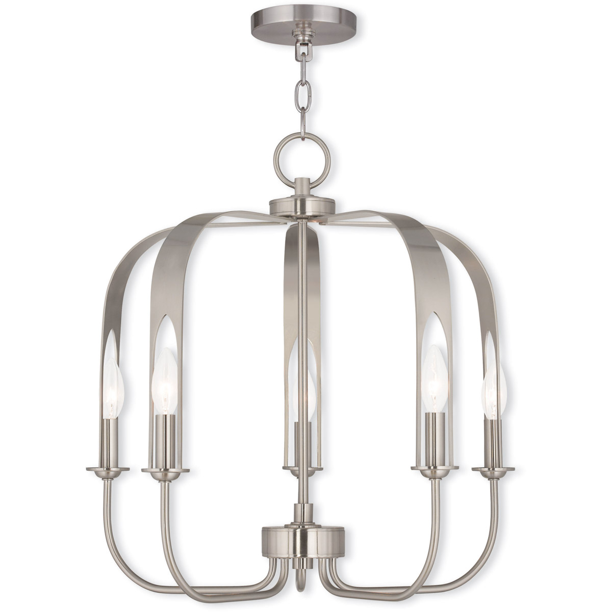 Addison 5 Light 22 inch Brushed Nickel Chandelier Ceiling Light