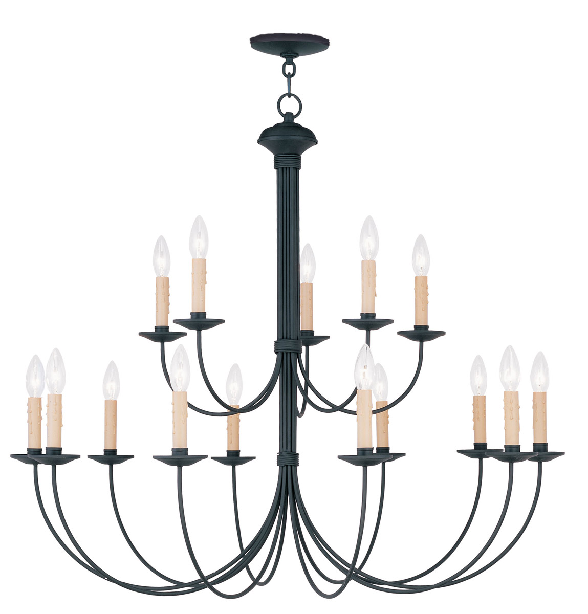 Heritage 15 Light 36 inch Black Chandelier Ceiling Light