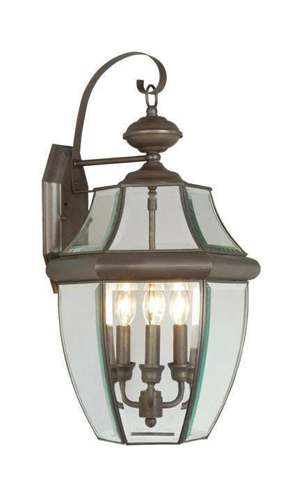 Monterey 3 Light 22.5 inch Bronze Outdoor Wall Lantern