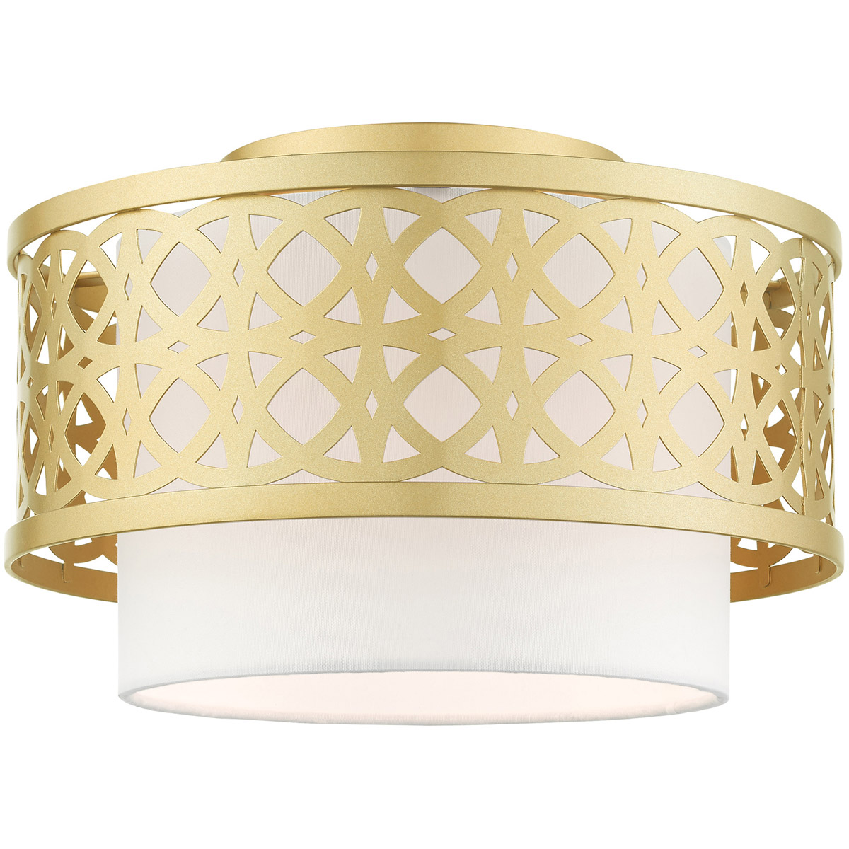 Calinda 1 Light 12 inch Soft Gold Small Semi-Flush Ceiling Light