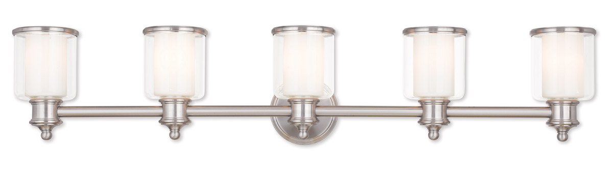Middlebush 5 Light 45.5 inch Brushed Nickel Bath Vanity Wall Light