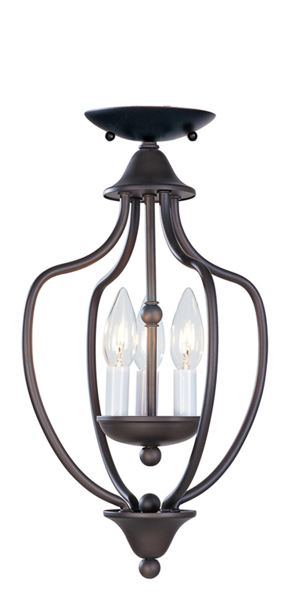 Home Basics 3 Light 10 inch Bronze Convertible Mini Chandelier/Ceiling Mount Ceiling Light