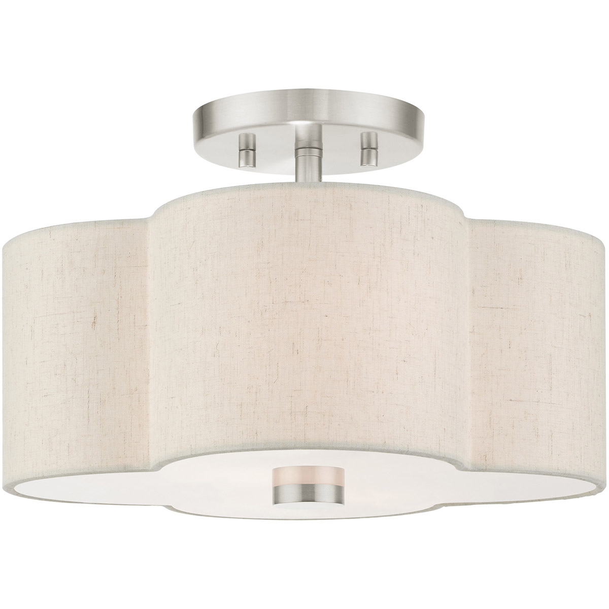 Livex 58062-91 Solstice 2 Light 13 inch Brushed Nickel Semi Flush ...